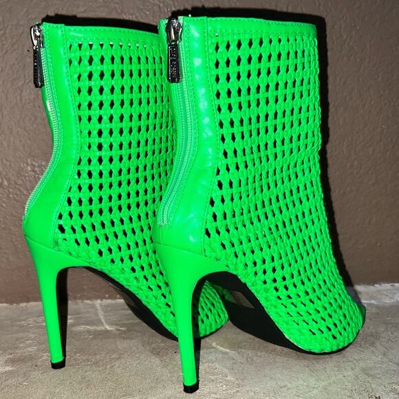 Cape Robbin Weave Peep Toe Booties w/Stiletto High Heels size 6.5 Nepn Green - Picture 4 of 14